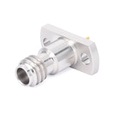 1.0mm Female End Launch Connector | 2 Hole Flange | Hole Spacing 7.1mm | With Pin Diameter 0.43mm | DC-110GHz