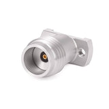 1.85mm Female Vertical Launch Solderless PCB Connector with 2 Hole Flange for CPW/Microstrip |  DC - 67GHz | 6.35mm Slot