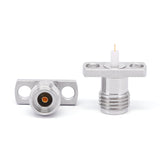 2.92mm Female Connector with 2-hole Flange ｜ Hole Spacing 8.6 mm ｜ Metal Through-plate ｜ DC-40GHz