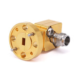 WR-15 to 1.85mm Female Right Angle Waveguide to Coax Adapters  with UG-385/U Flange, 50 - 65GHz