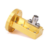 WR-22 to 2.4mm Female Right Angle Waveguide to Coax Adapters  with UG-383/U Flange, 33 - 50GHz