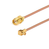 SMA Female to GPPO (mini-SMP) Right Angle Female Cable Assembly | .086" Semi-Rigid GUT-085 (Copper) Coax Cable  | DC - 18GHz