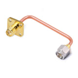 SMA Male to SMA 4 Hole Flange Female Cable Assembly | .086" Semi-Rigid GUT-085 (Copper) Coax Cable  | DC - 18GHz