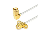 SMA 2 Hole Flange Female to SMA Right Male Cable Assembly | .086" Semi-Flexible Coax Cable Without FEP Jacket | DC - 6GHz