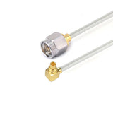 SMA Male to MMCXRight Angle Male Cable Assembly | 086" Semi-Flexible Coax Cable without FEP Jacket | DC - 6GHz