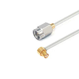 SSMA Male to GPO(SMP) Right Angle Female Cable Assembly | .086" Semi-Flexible Coax Cable Without FEP Jacket | DC - 18GHz