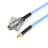 2.92mm 4 Hole Flange Female to GPPO(Mini-SMP) Female Cable Assembly | 086" Semi-Flexible Coax Cable with FEP Jacket | DC - 40GHz