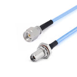 2.92mm Male to 2.92mm Bulkhead Female Cable Assembly | .086" Semi-Flexible Coax Cable With FEP Jacket | DC - 40GHz