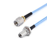 2.92mm Male to 2.92mm Bulkhead Female Cable Assembly | .086" Semi-Flexible Coax Cable With FEP Jacket | DC - 40GHz