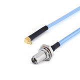 2.92mm Bulkhead Female to GPPO(Mini-SMP) Right Angle Female Cable Assembly | .086" Semi-Flexible Coax Cable With FEP Jacket | DC - 40GHz