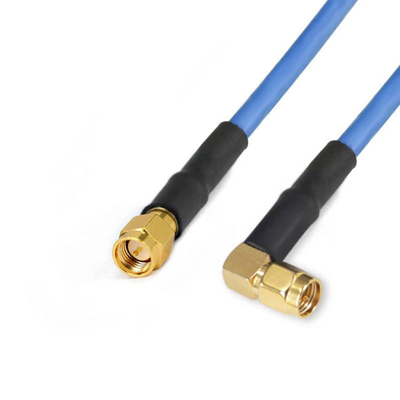 SMA Male to SMA Right Angle Male Cable Assembly | RG142-PVC Flexible Coax Cable | DC-3GHz