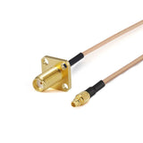 SMA 4 Hole Flange Female to MMCX Male Cable Assembly | RG178 Flexible Coax Cable | DC - 3GHz