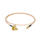 SMA 4 Hole Flange Female to MMCX Male Cable Assembly | RG178 Flexible Coax Cable | DC - 3GHz