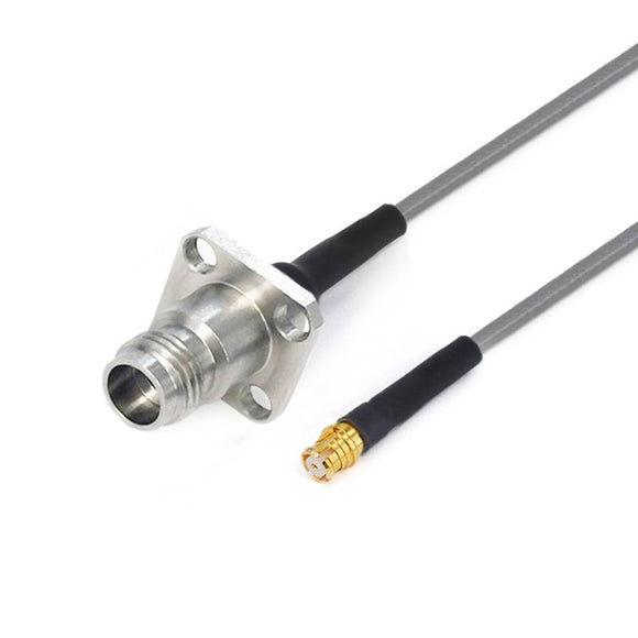 2.4mm 4 Hole Flange Female to GPO(SMP) Female Cable Assembly | 3506 Series Low Loss Phase Stable Flexible Coax Cable | DC - 18GHz