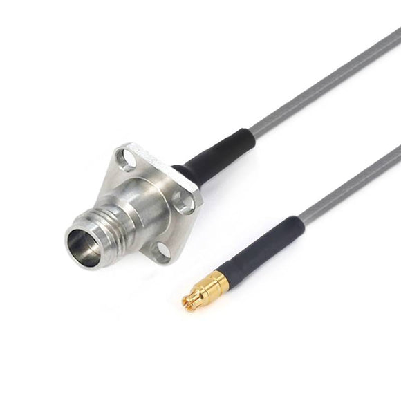 2.4mm 4 Hole Flange Female to GPPO(Mini-SMP) Female Cable Assembly | 3506 Series Low Loss Phase Stable Flexible Coax Cable | DC - 50GHz