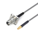 2.4mm 4 Hole Flange Female to GPPO(Mini-SMP) Female Cable Assembly | 3506 Series Low Loss Phase Stable Flexible Coax Cable | DC - 50GHz