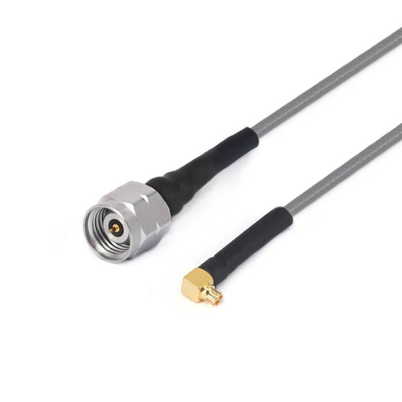 2.4mm Male to GPPO(Mini-SMP) Right Angle Female Cable Assembly | 3506 Series Low Loss Phase Stable Flexible Coax Cable | Cable Dia.2.2mm | DC - 50GHz