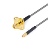 SMA 4 Hole Flange Female to GPPO(Mini-SMP) Female Cable Assembly | 3506 Series Low Loss Phase Stable Flexible Coax Cable | DC - 18GHz