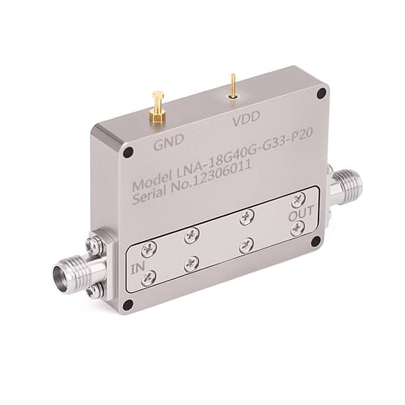 2.92   Female Low Noise Amplifier (LNA) | 33dB gain | 4.5dB Noise Figure | 18 - 40GHz