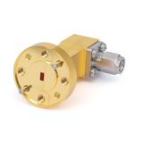 WR-10 to 1.0mm Male Right Angle  Waveguide to Coax Adapter with FUGP900 Flange | 73.8-112GHz