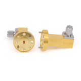 WR-10 to 1.0mm Male Right Angle  Waveguide to Coax Adapter with FUGP900 Flange | 73.8-112GHz