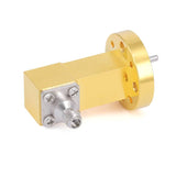 WR-10 to 1.0mm Female Right Angle  Waveguide to Coax Adapter with FUGP900 Flange | 73.8-112GHz