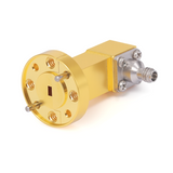 WR-10 to 1.0mm Female Right Angle  Waveguide to Coax Adapter with FUGP900 Flange | 73.8-112GHz