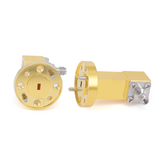 WR-10 to 1.0mm Female Right Angle  Waveguide to Coax Adapter with FUGP900 Flange | 73.8-112GHz