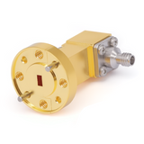 WR-12 to 1.0mm Female Right Angle  Waveguide to Coax Adapter with FUGP740 Flange | 60.5-91.9GHz
