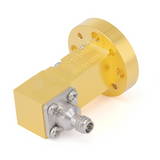WR-15 to 1.0mm Female Right Angle  Waveguide to Coax Adapter with FUGP620 Flange | 50-75GHz