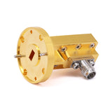 WR-22 to 2.4mm Female Right Angle Waveguide to Coax Adapters with UG-383/U Flange ｜ 33 - 50GHz