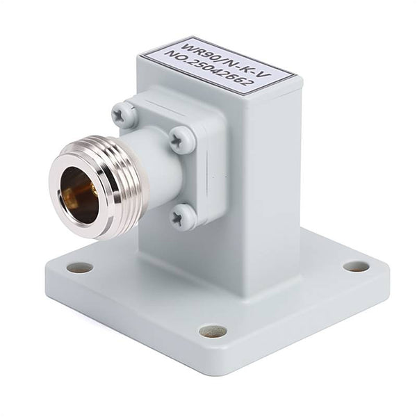 WR-90 to N Female Right Angle Waveguide to Coax Adapter with