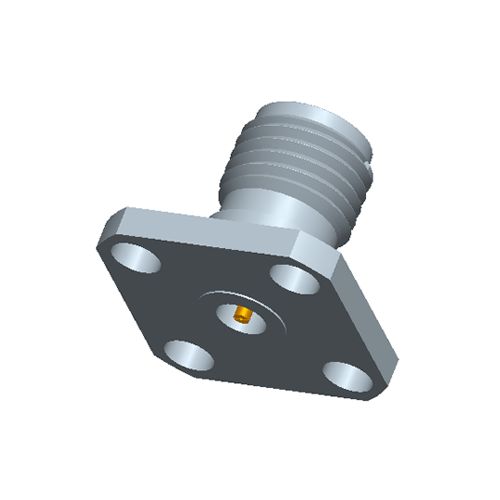 1.85mm Female Field Replaceable Connector 4-Hole Flange, 6.35mm Hole Spacing,  DC-65GHz