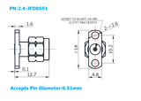 2.4mm Male Field Replaceable Connector with 2 Hole Flange, 10.2mm Hole Spacing,DC-50GHz