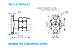 2.4mm Male Field Replaceable Connector with 2 Hole Flange, 8.9 mm Hole Spacing,DC-50GHz