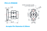 2.4mm Male Field Replaceable Connector with 2 Hole Flange, 8.9 mm Hole Spacing,DC-50GHz