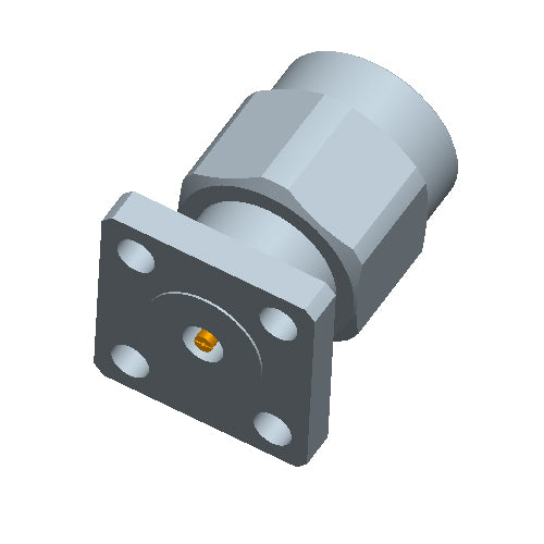 2.92mm Male Field Replaceable Connector with 4 Hole Flange, 6.35mm Hole Spacing,DC-40GHz