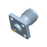 2.92mm Female Connector with 4-hole Flange, Hole Spacing 6.35mm, Metal Through-plate ，DC-40GHz