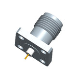 2.92mm Female Connector with 4-hole Flange, Hole Spacing 6.35mm, Metal Through-plate，DC-40GHz