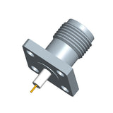 2.92mm Female Connector with 4-hole Flange, Hole Spacing 6.35mm, Metal Through-plate，DC-40GHz
