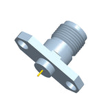 2.92mm Female Connector with 2-hole Flange, Hole Spacing 12.2mm, Metal Through-plate，DC-40GHz