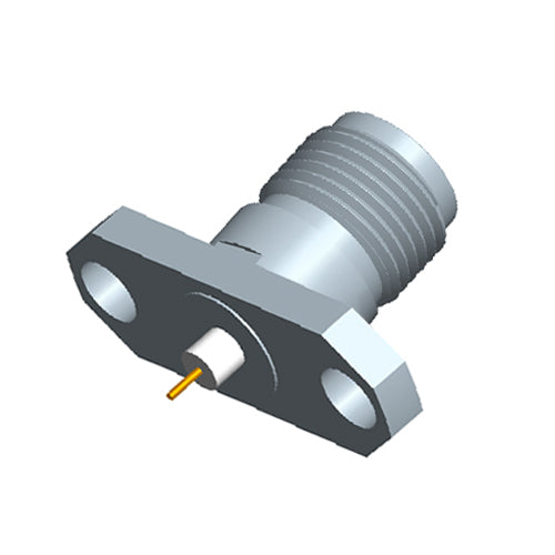 2.92mm Female Connector with 2-hole Flange, Hole Spacing 12.2 mm, Metal Through-plate，DC-40GHz