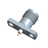 2.92mm Female Connector with 2-hole Flange, Hole Spacing 10.2 mm, Metal Through-plate，DC-40GHz