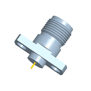 2.92mm Female Connector with 2-hole Flange, Hole Spacing 8.9mm, Metal Through-plate，DC-40GHz