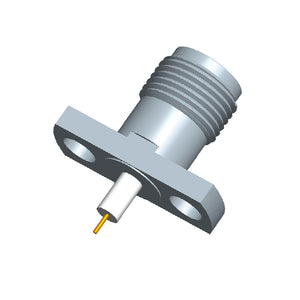 2.92mm Female Connector with 2-hole Flange, Hole Spacing 8.6 mm, Metal Through-plate，DC-40GHz
