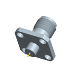 2.92mm Female Connector with 4-hole Flange, Hole Spacing 8.6mm, Metal Through-plate ，DC-40GHz