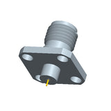 2.4mm Female Connector with 4-hole Flange, Hole Spacing 8.6mm, Metal Through-plate ，DC-50GHz