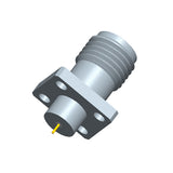 2.4mm Female Connector with 4-hole Flange, Hole Spacing 6.35mm, Metal Through-plate ，DC-50GHz
