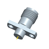 2.4mm Female Connector with 2-hole Flange, Hole Spacing 10.2mm, Metal Through-plate，DC-50GHz