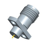 2.4mm Female Connector with 2-hole Flange, Hole Spacing 8.9mm, Metal Through-plate，DC-50GHz
